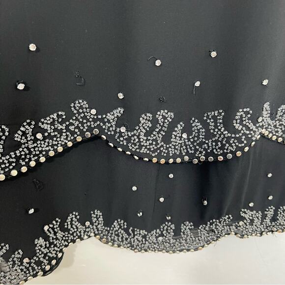 Ted Baker Black Beaded Crystal Overlay Sleeveless Dress Size 3 Or Medium - Picture 9 of 15